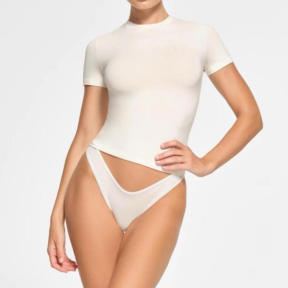 skims marble cotton jersey top xs